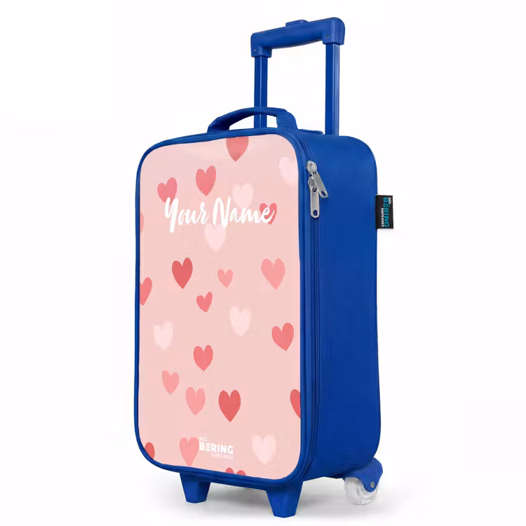 Kids’ Suitcase - Blue - Hearts — 3
