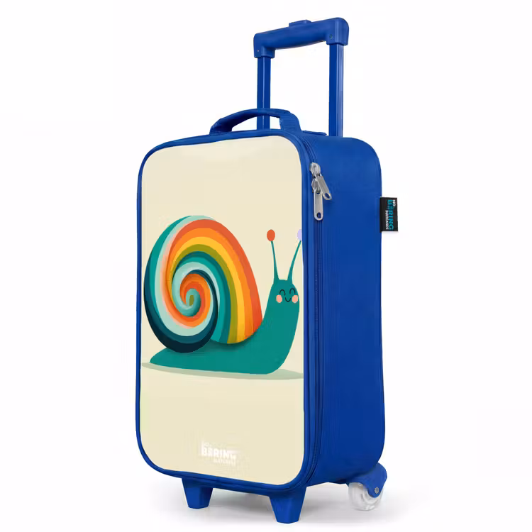 Kids’ Suitcase - Blue - Snail - Rainbow - Colorful — 3