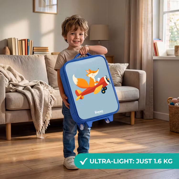 Kids’ Suitcase - Blue - Fox - Airplane - Flies — 4