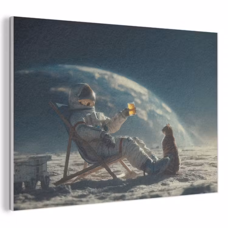 Acoustic Felt - Astronaut - Cat - Glass - Chair — 1