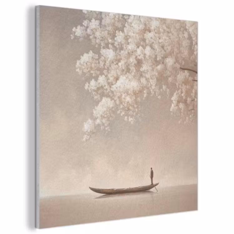 Acoustic Felt - Blossoms - White - Boat - Minimalist — 1