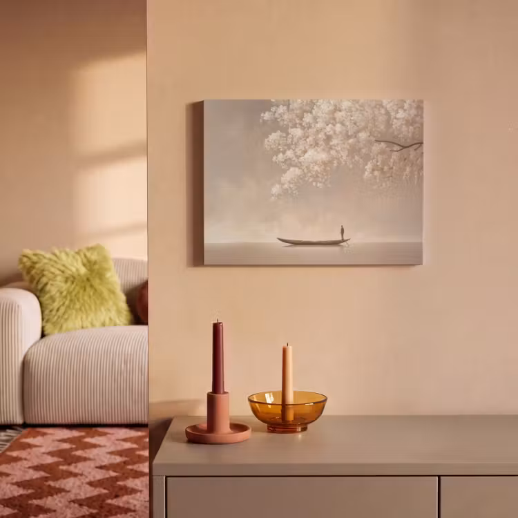 Acoustic Felt - Blossoms - White - Boat - Minimalist — 2