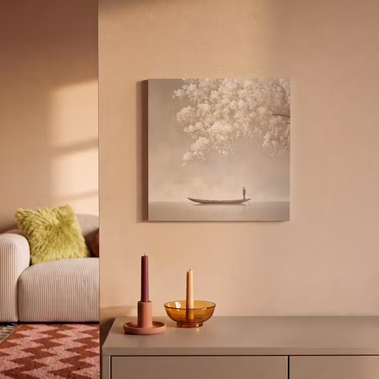 Acoustic Felt - Blossoms - White - Boat - Minimalist — 2