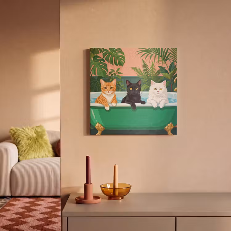 Acoustic Felt - Bathroom - Cat Parade - Colorful — 2