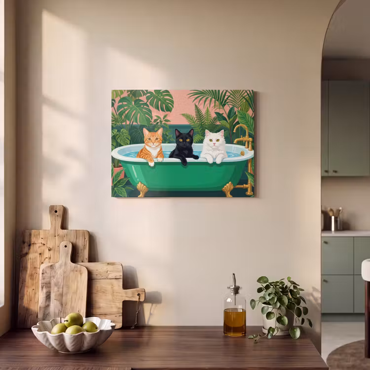 Acoustic Felt - Bathroom - Cat Parade - Colorful — 3