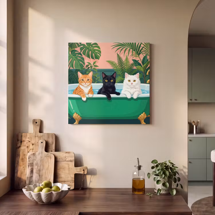 Acoustic Felt - Bathroom - Cat Parade - Colorful — 3