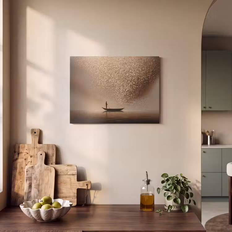 Acoustic Felt - Boat - Leaves - Gold - Water — 3