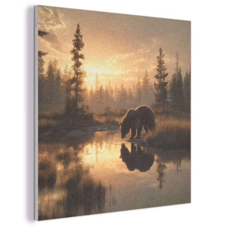 Acoustic Felt - Bear - water - forest - morning light — 1