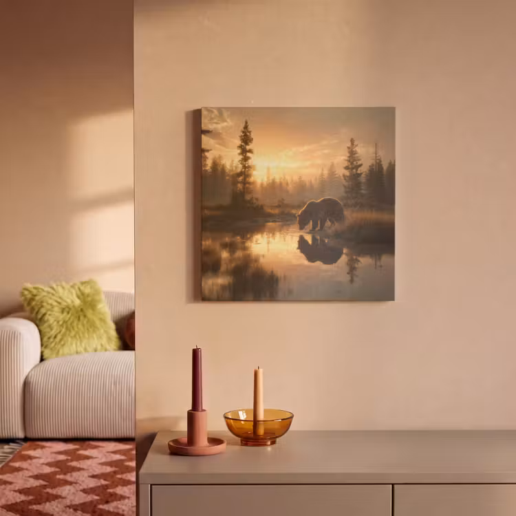 Acoustic Felt - Bear - water - forest - morning light — 2