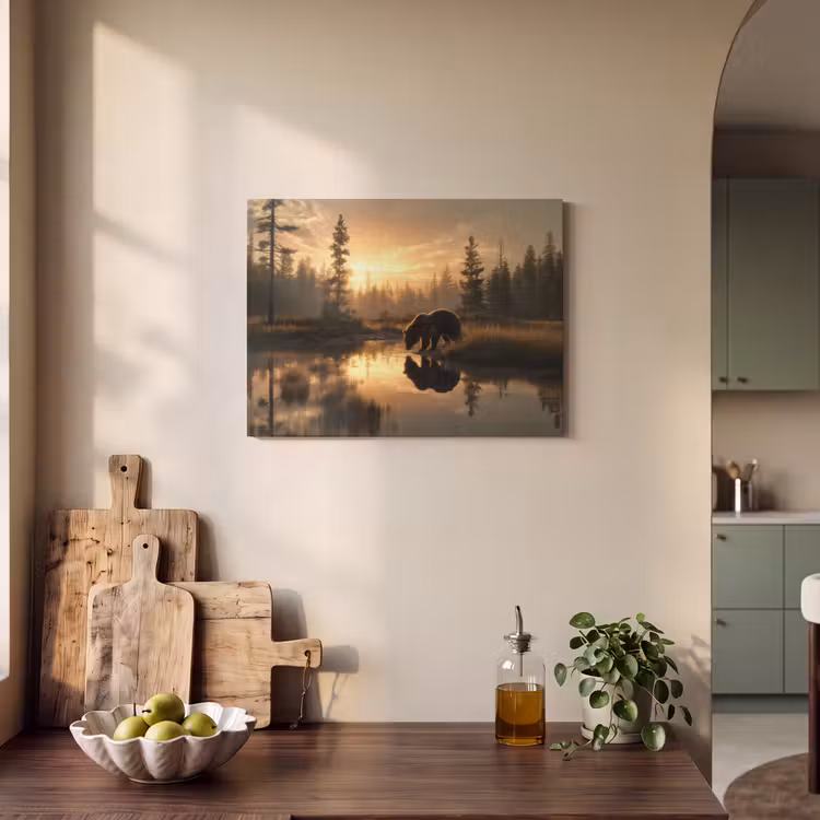 Acoustic Felt - Bear - water - forest - morning light — 3
