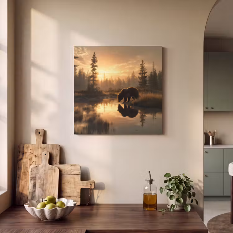 Acoustic Felt - Bear - water - forest - morning light — 3