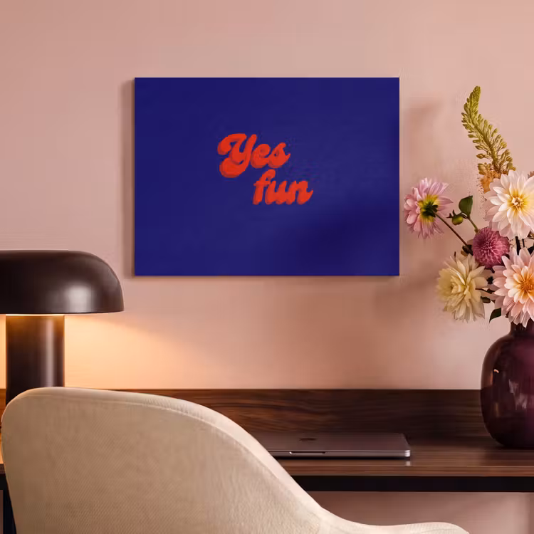 Acoustic Panel - Blue - Red - Yes fun - 3D — 4