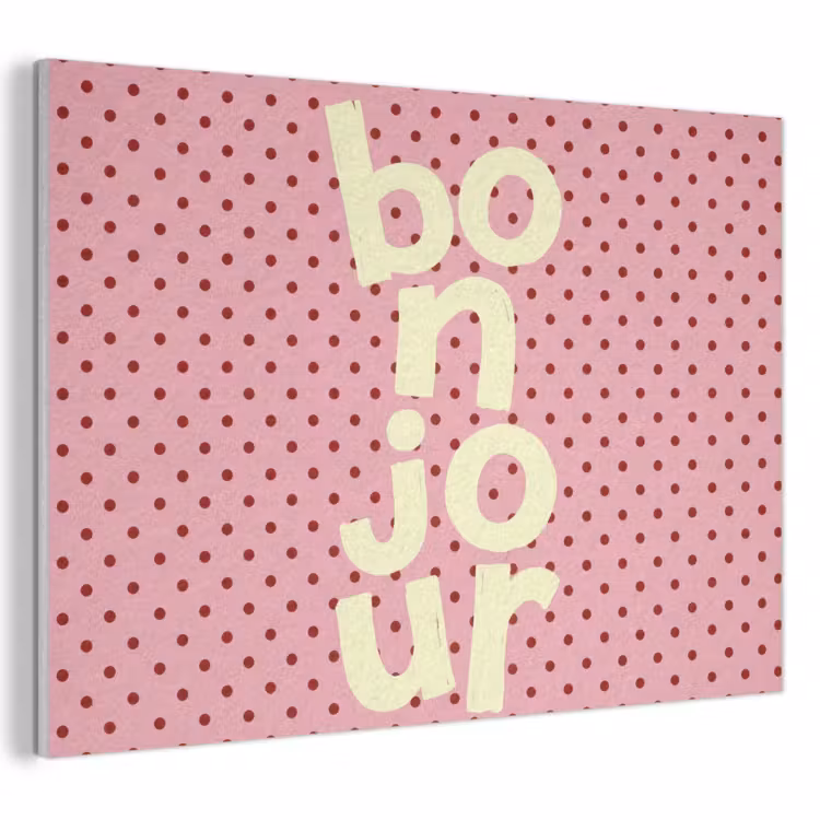 Acoustic Felt - Bonjour - Dots - Pink- Yellow — 1