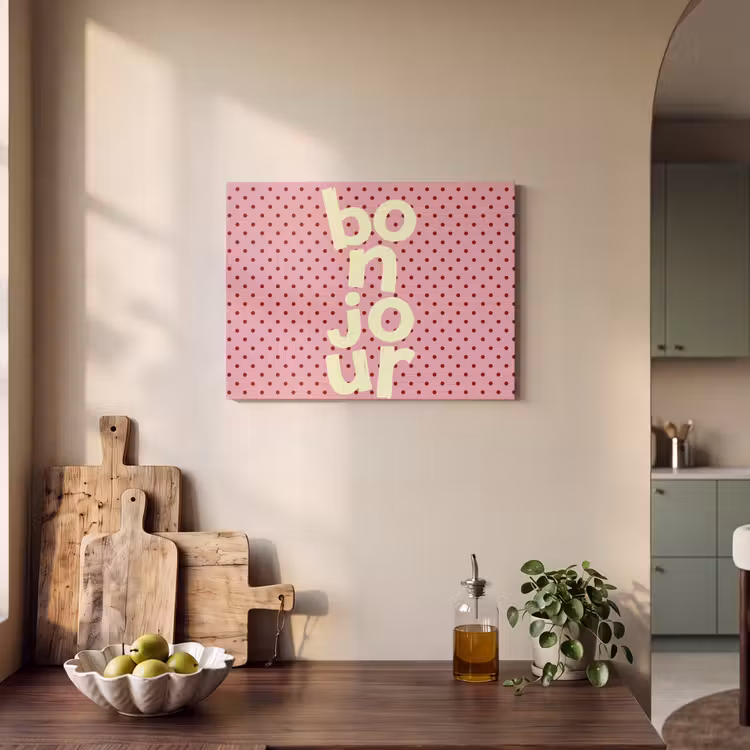 Acoustic Felt - Bonjour - Dots - Pink- Yellow — 3