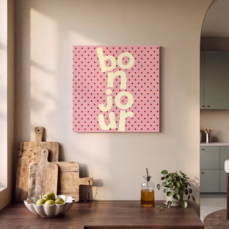 Acoustic Felt - Bonjour - Dots - Pink- Yellow — 3