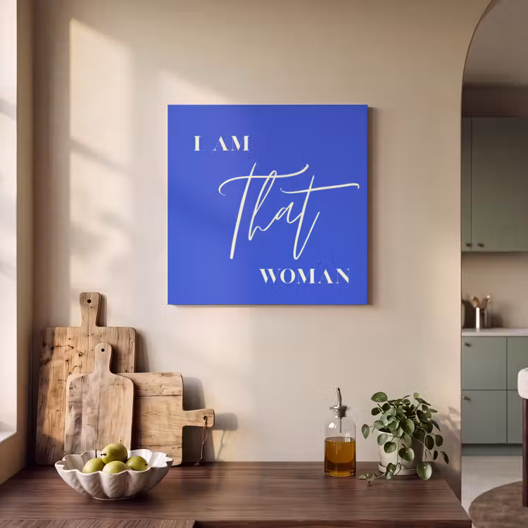 Acoustic Felt - Blue - I am that woman - Ornate - Minimalist — 3