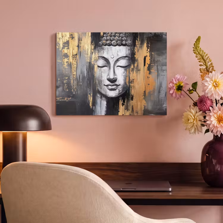 Acoustic Felt - Buddha - Brush strokes - Gold - Abstract — 4
