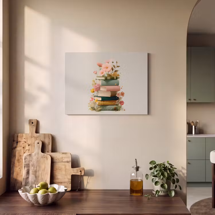 Acoustic Felt - Books - Stack - Flowers - Colorful — 3