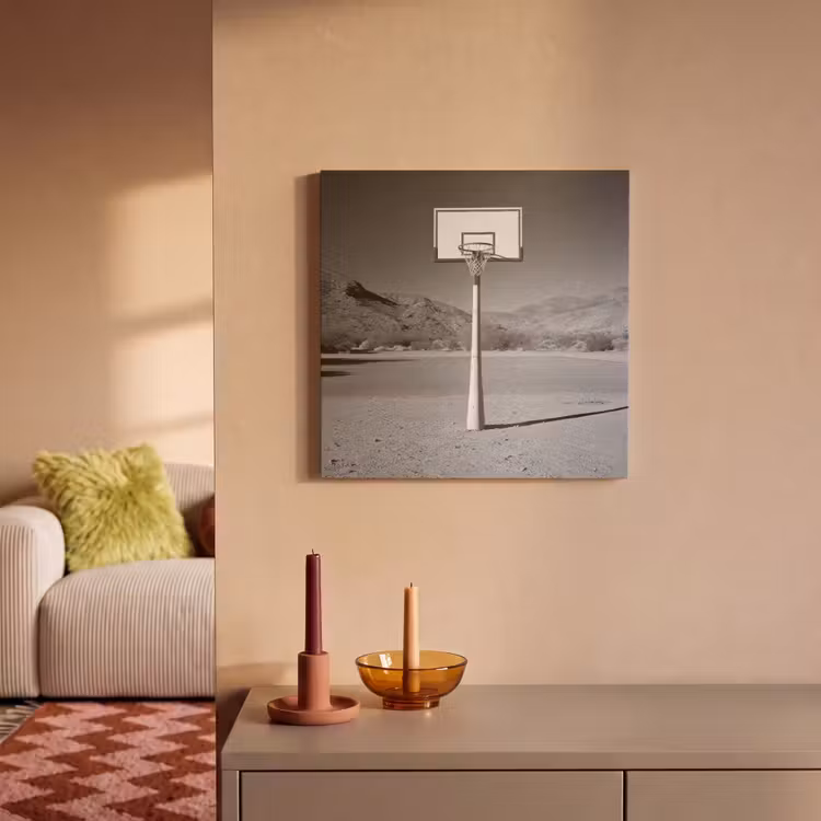 Acoustic Felt - Basketball pole - Landscape - Sand - White — 2