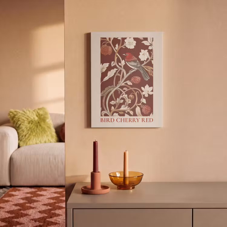 Acoustic Felt - Bird - Bordeaux - Flowers - Berries — 2