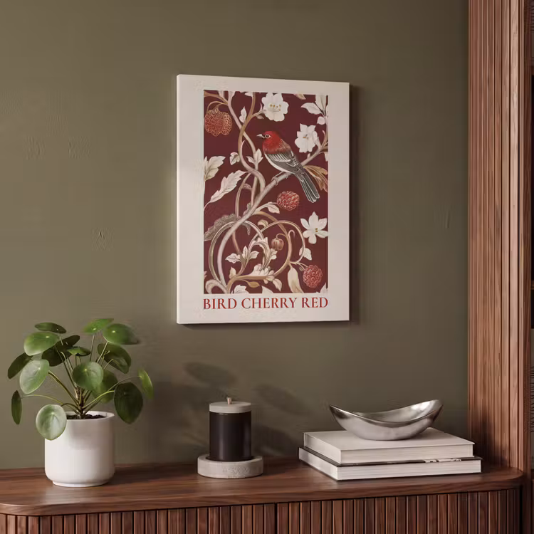 Acoustic Felt - Bird - Bordeaux - Flowers - Berries — 4