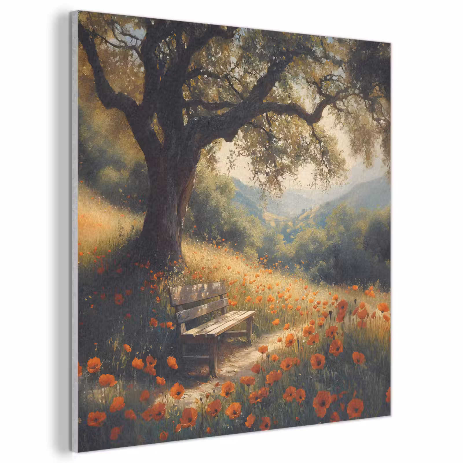 Acoustic Felt - Bench - Tree - Poppies - Hills — 1