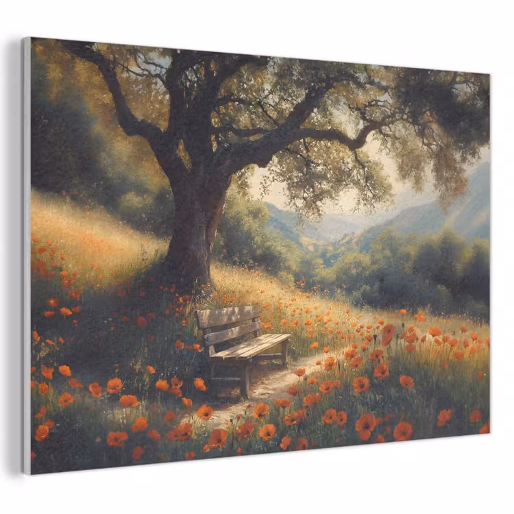 Acoustic Felt - Bench - Tree - Poppies - Hills — 1