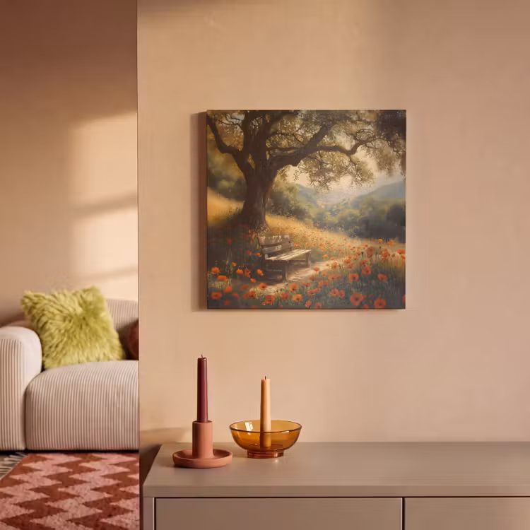 Acoustic Felt - Bench - Tree - Poppies - Hills — 2