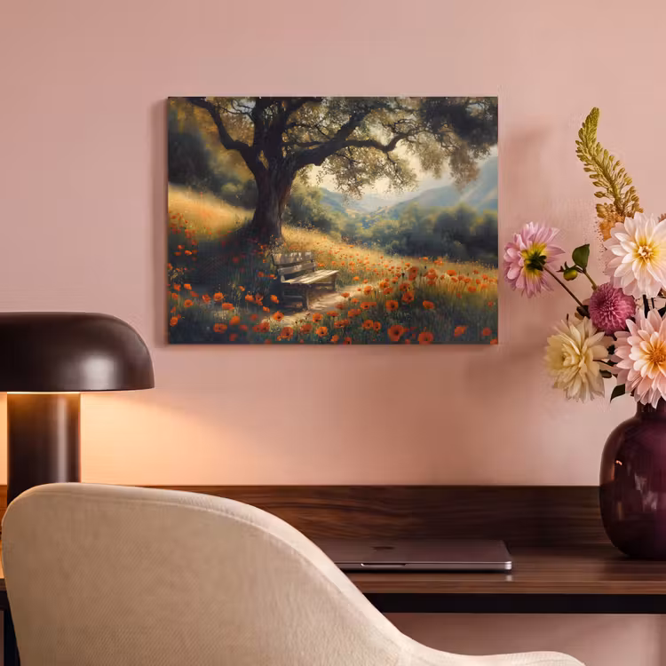Acoustic Felt - Bench - Tree - Poppies - Hills — 4