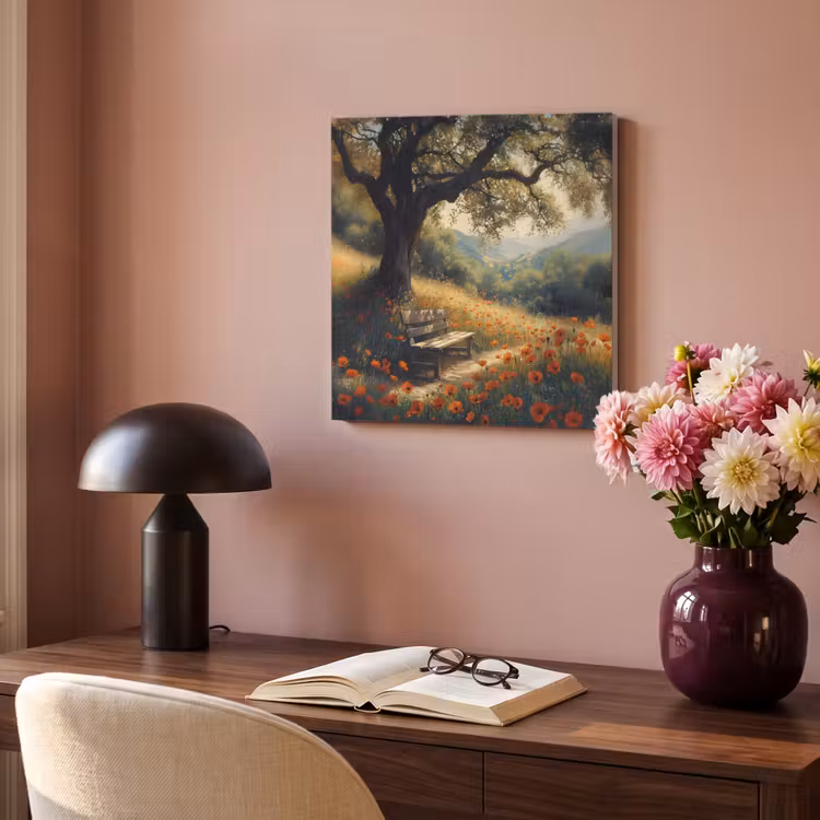 Acoustic Felt - Bench - Tree - Poppies - Hills — 4