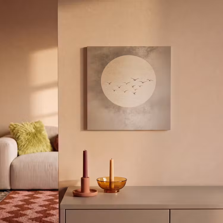 Acoustic Felt - Bird - Beige - Japandi — 2