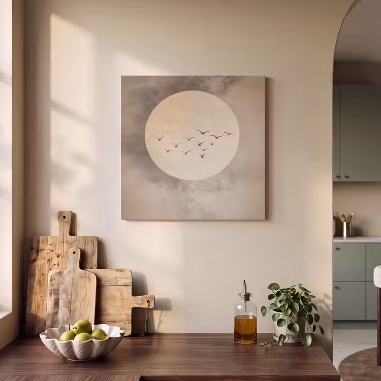 Acoustic Felt - Bird - Beige - Japandi — 3