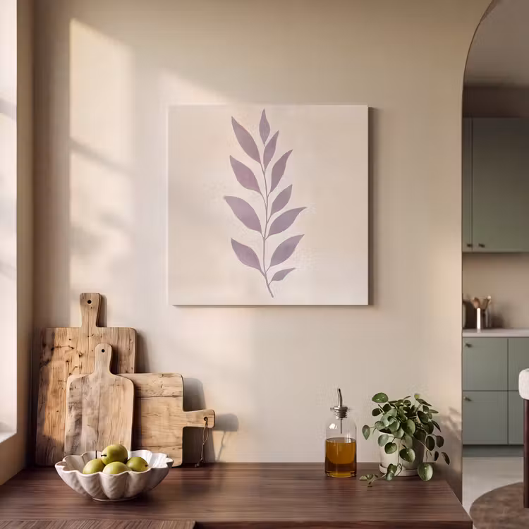 Acoustic Felt - Branch - Leaves - Minimalist - Beige — 3