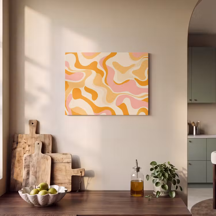 Acoustic Felt - Abstract - Wavy - Orange — 3
