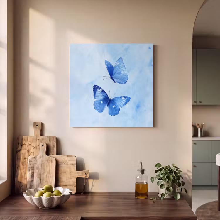 Acoustic Felt - Butterflies - Ornamental - Blue — 3