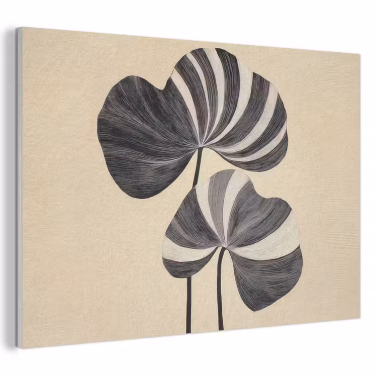 Acoustic Felt - Black - Leaves - Stripes - Minimalist — 1