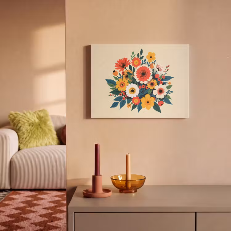 Acoustic Felt - Bouquet - Leaves - Illustration - Colorful — 2