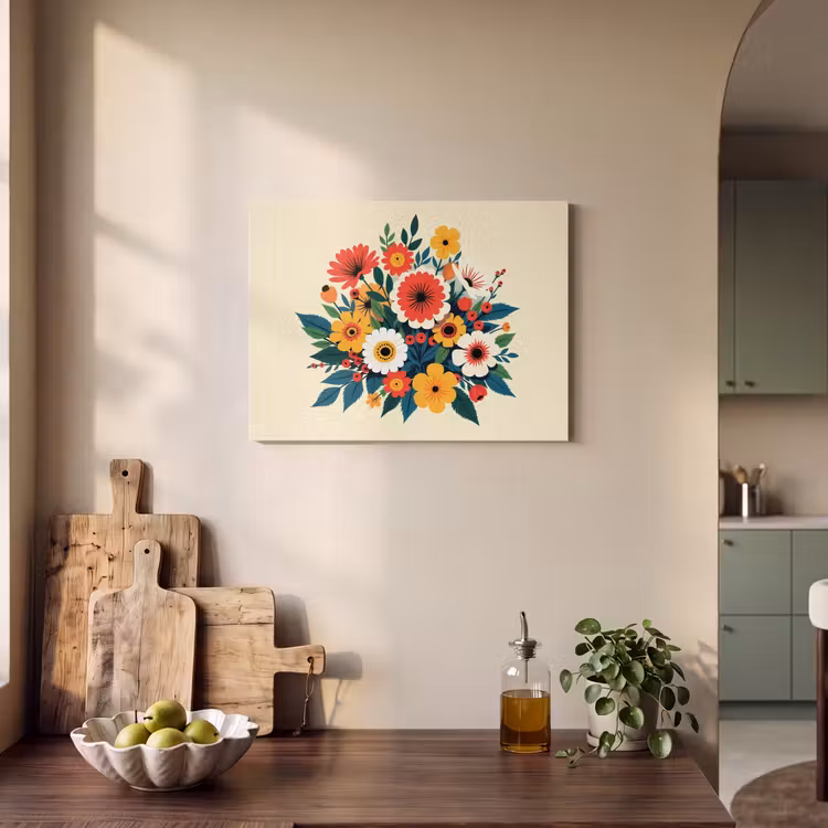 Acoustic Felt - Bouquet - Leaves - Illustration - Colorful — 3