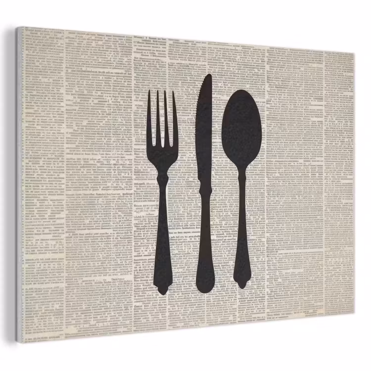 Acoustic Felt - Black - Newspaper - Cutlery — 1