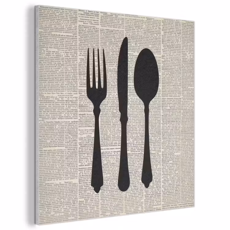 Acoustic Felt - Black - Newspaper - Cutlery — 1