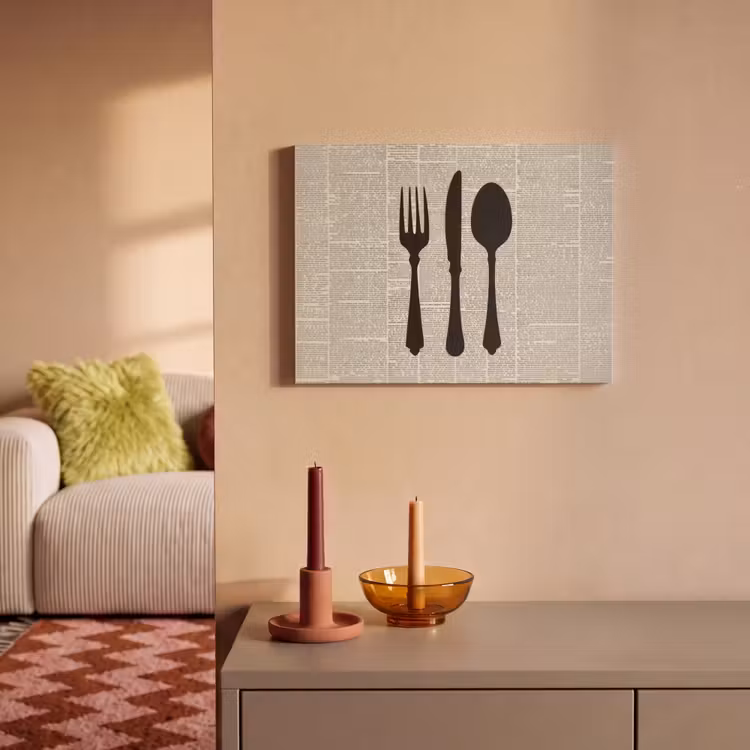 Acoustic Felt - Black - Newspaper - Cutlery — 2