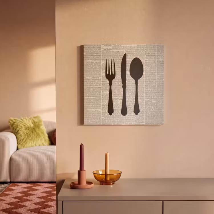 Acoustic Felt - Black - Newspaper - Cutlery — 2