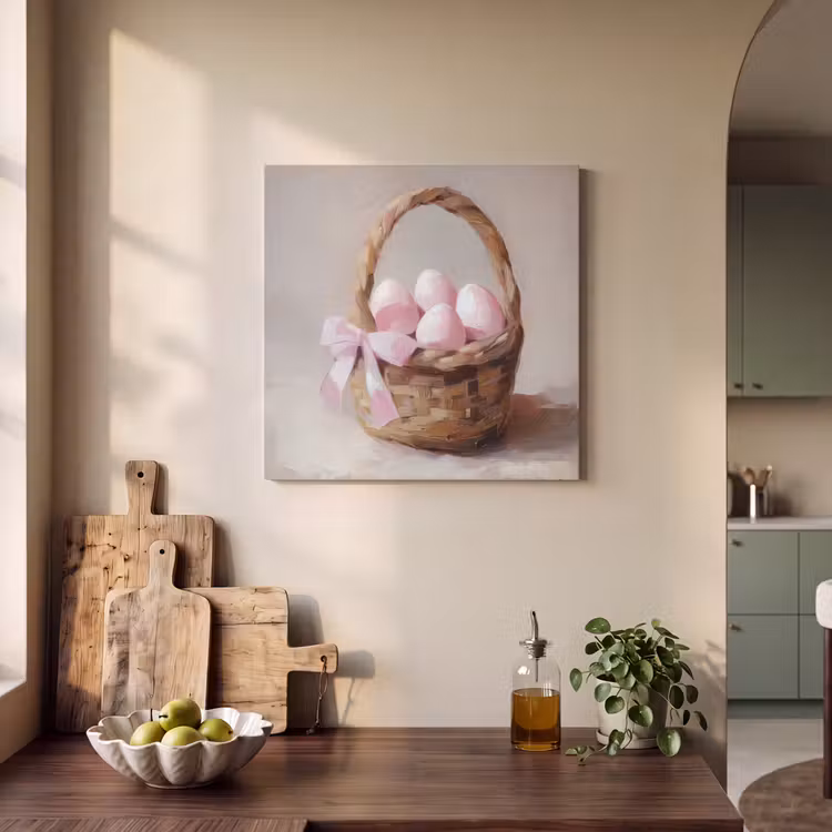Acoustic Felt - Basket - Eggs - Pink — 3