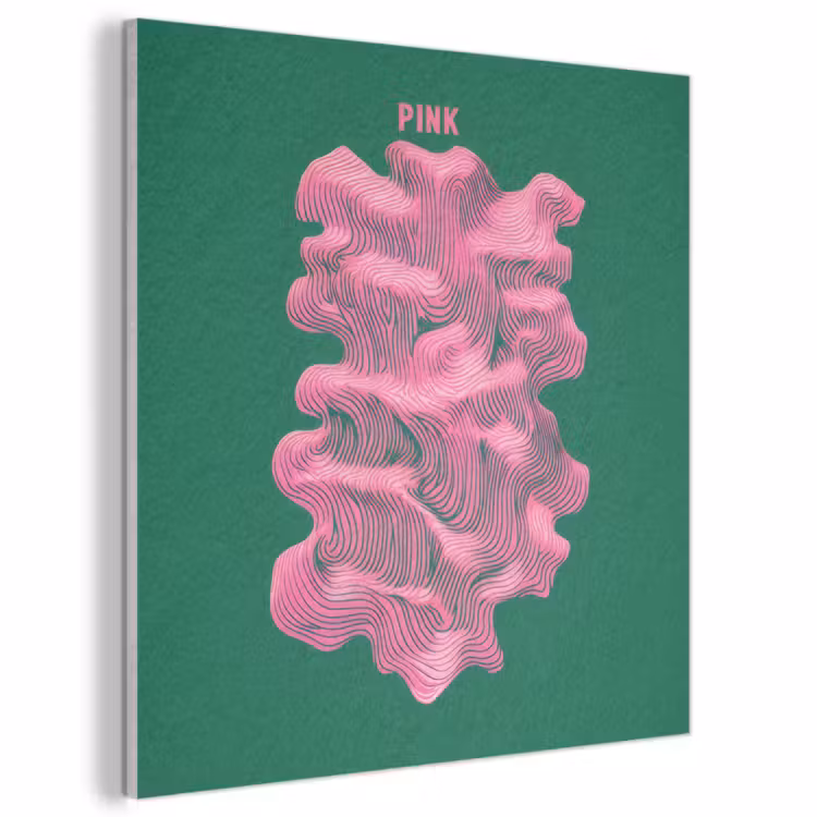 Acoustic Felt - Abstract - Pink - Lines - Green — 1