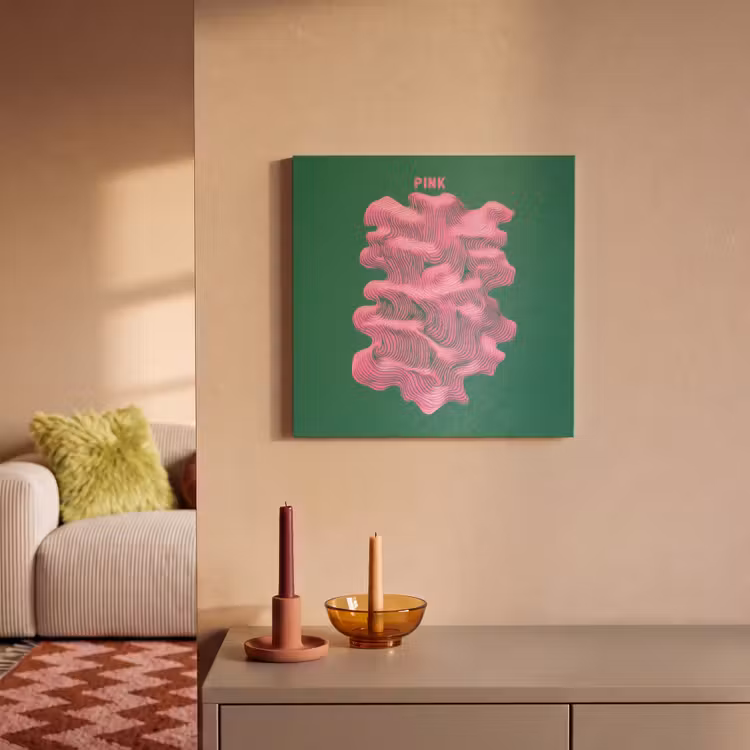 Acoustic Felt - Abstract - Pink - Lines - Green — 2
