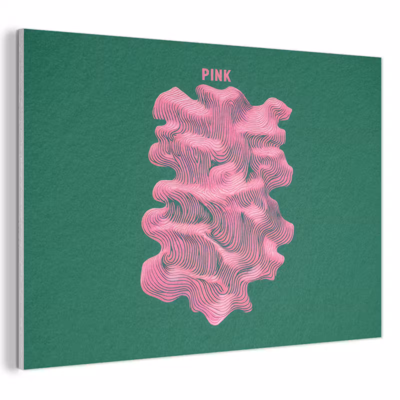Acoustic Felt - Abstract - Pink - Lines - Green — 1