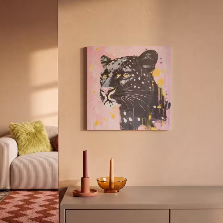 Acoustic Felt - Black - Panther - Pink - Abstract — 2