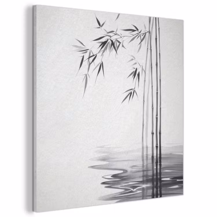 Acoustic Felt - Bamboo logs - Water - Minimalist - White — 1