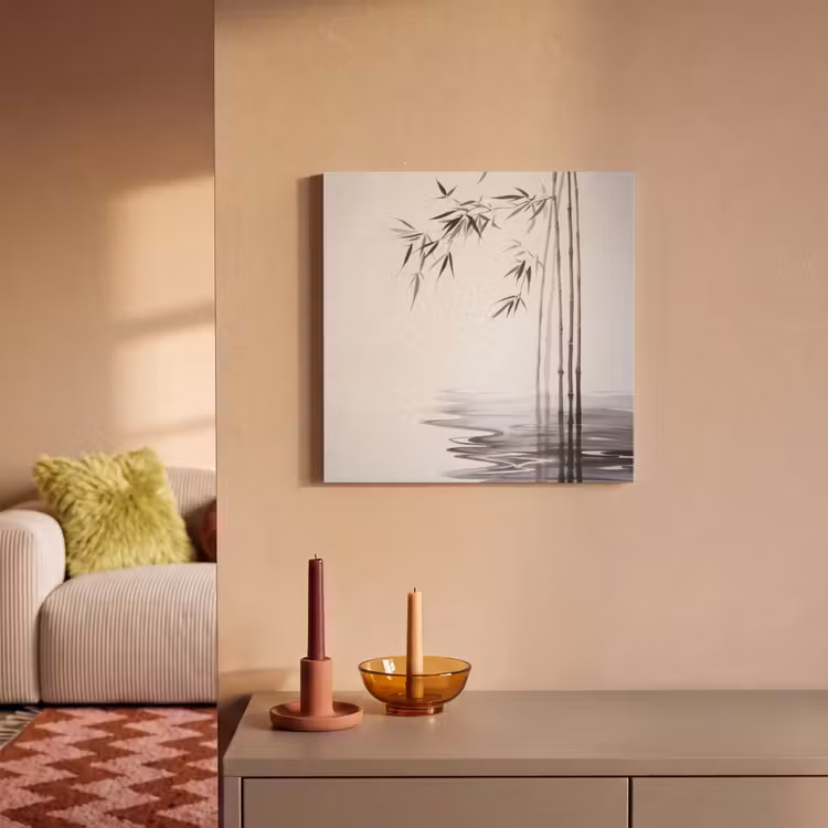 Acoustic Felt - Bamboo logs - Water - Minimalist - White — 2