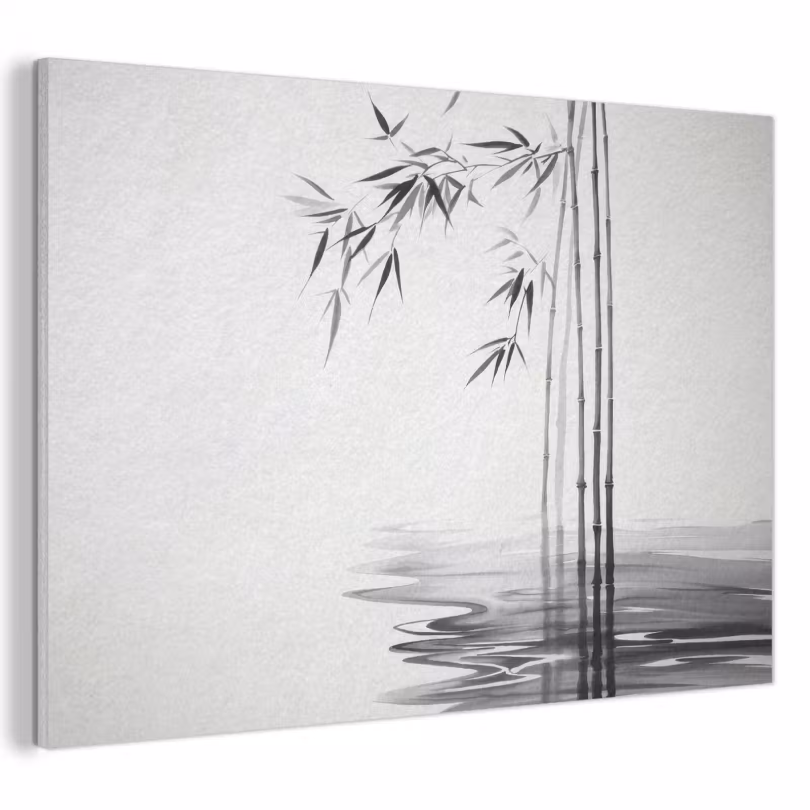 Acoustic Felt - Bamboo logs - Water - Minimalist - White — 1